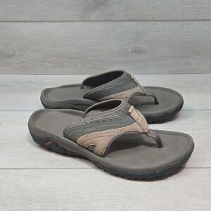 Teva Men's Thong T Strap Tan &Gray Sandals Slide Shoes Sz 9